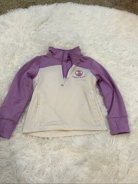 Pebble beach Kids Quarter-Zip Pullover Hoodie - Cream & Lavender